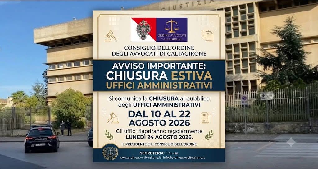 Chiusura uffici amministrativi dell’Ordine: 10-22 agosto c.a.